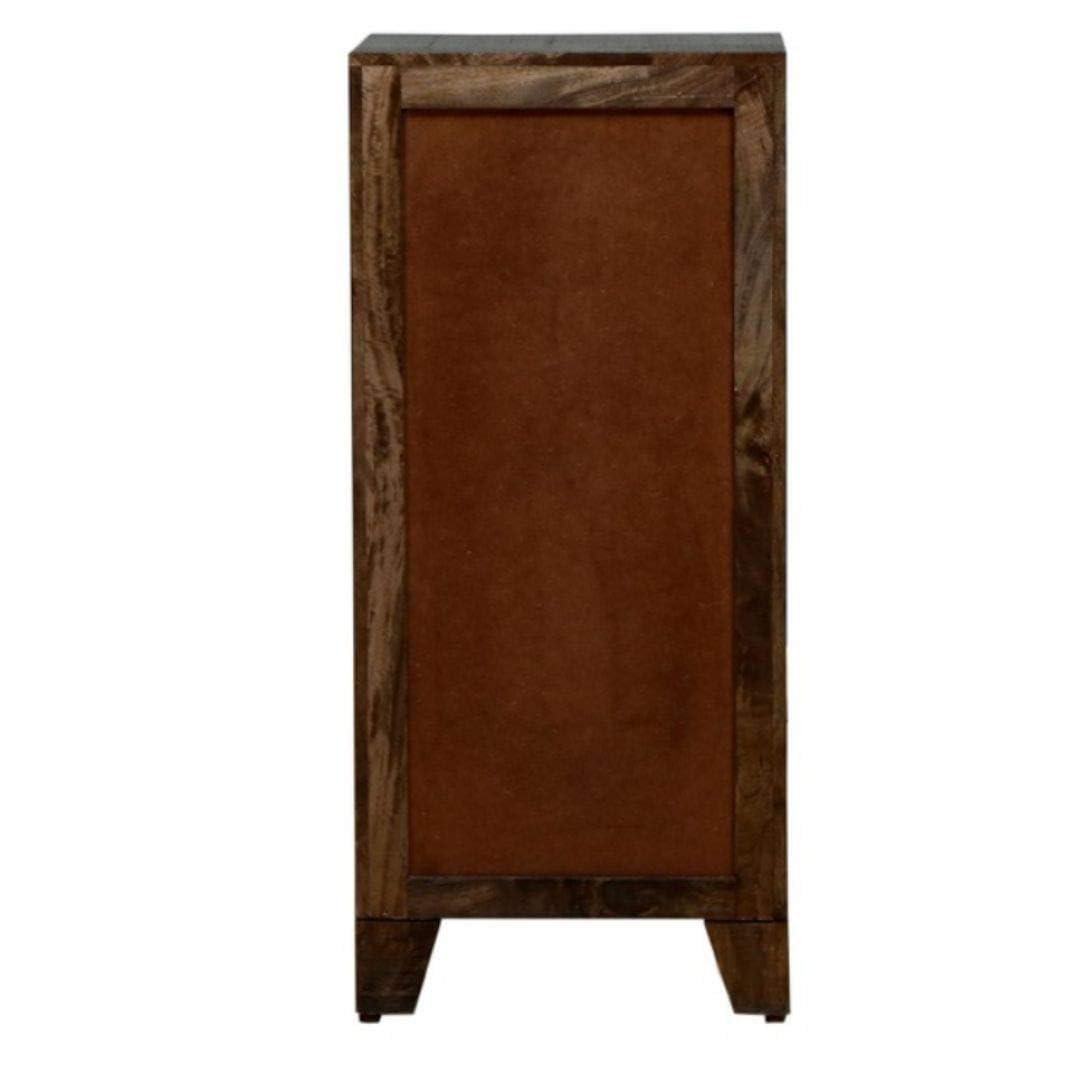 APRODZ Wooden Designer Antique Chest of Drawer | Cabinet with 5 Drawers | Sheesham Wood | Walnut Finish