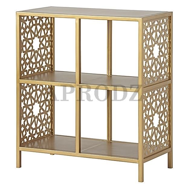 Star Willow 2 Rack Metal Bookcase Gold Powdercoated Finish