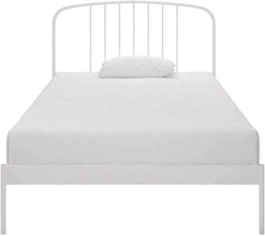 Chic Metal Bed Frame with Rounded Headboard | Adjustable Height