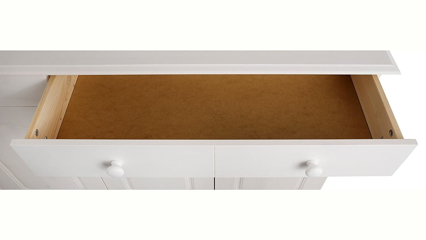 APRODZ Solid Wood Campinas Sideboard Storage Cabinet for Living Room | White