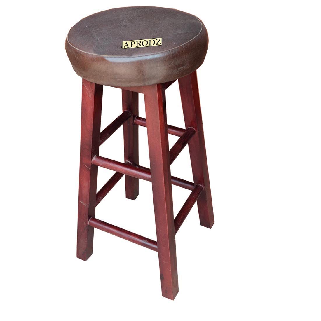 Vero Bar & Kitchen Stool – Elegant Brown Faux Leather Upholstered Seat with Sturdy Wooden Legs for Dining & Counter Seating