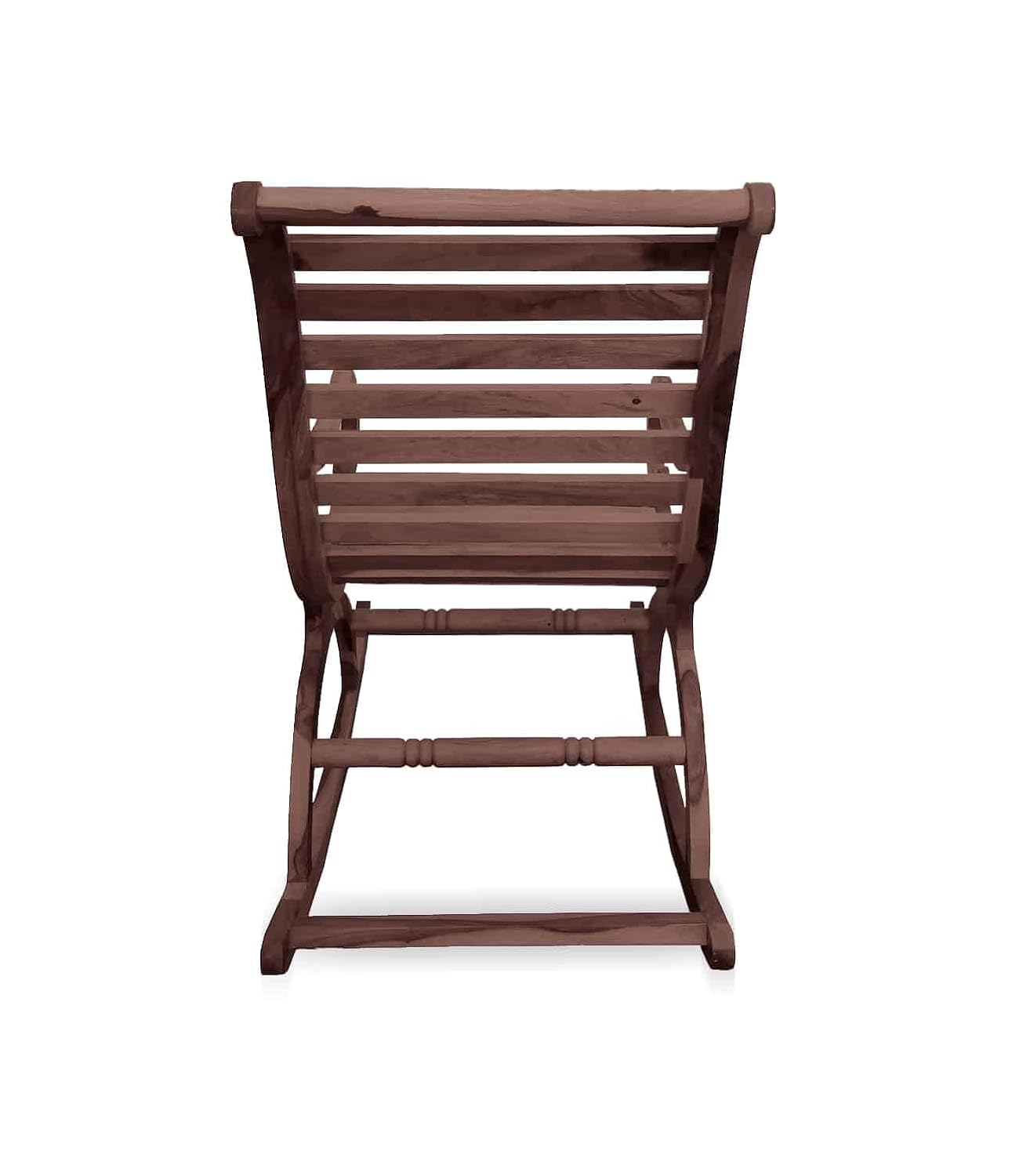 APRODZ Narkali Sheesham Wood Ergonomic Rocking Chair with Cushion (Wood Finish)