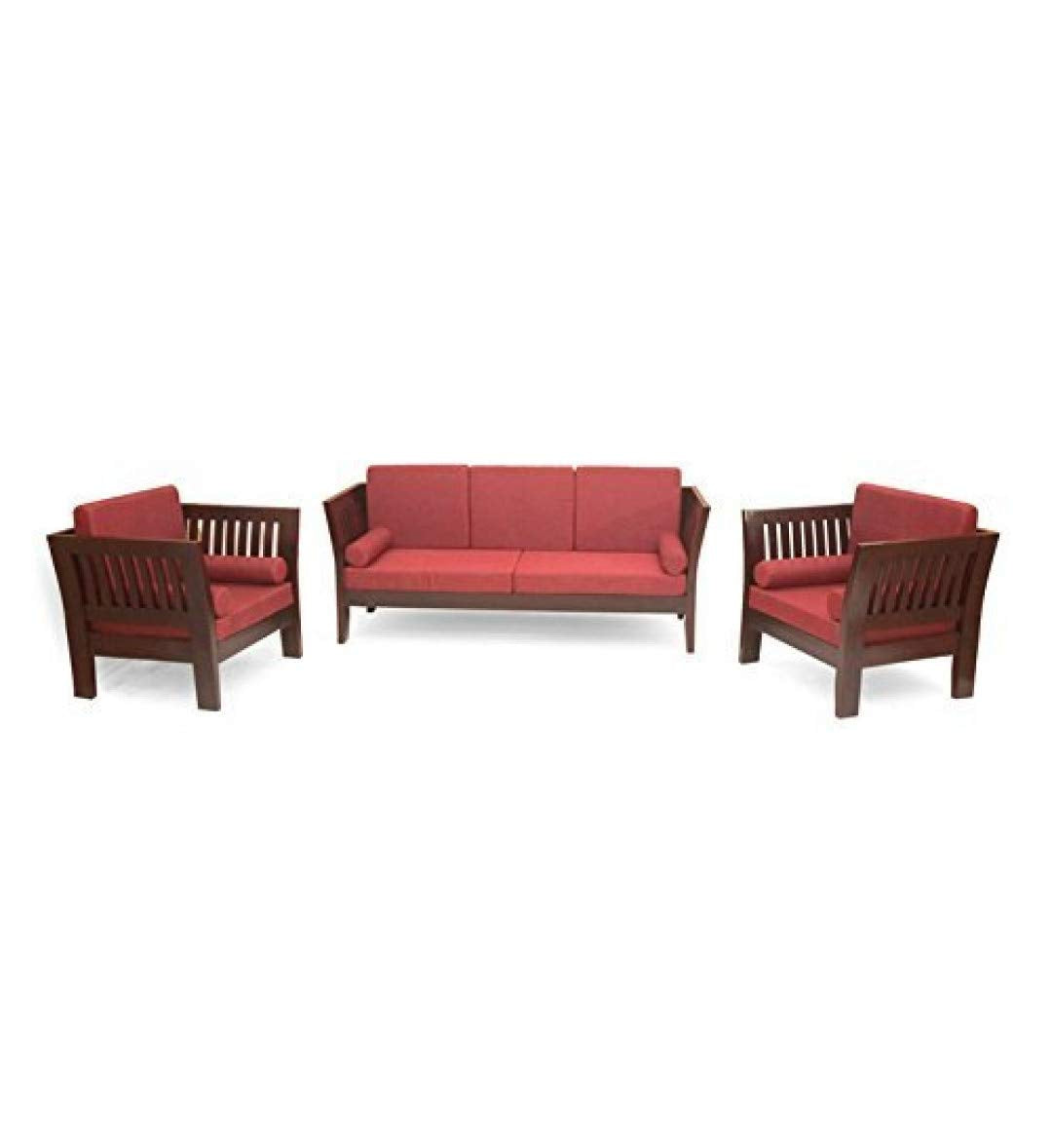 Mocko Sheesham Wood 3+1+1 Seater Sofa Set with Cushions for Living Room