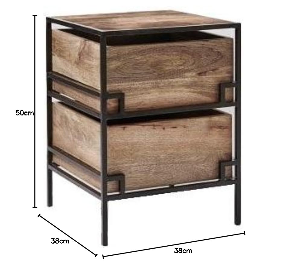 Solid Wood Flora Bedside Storage Table for Living Room