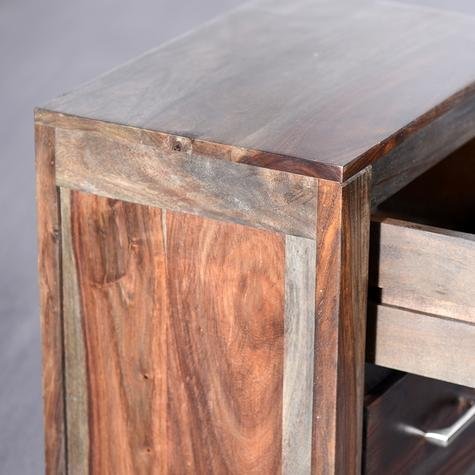 Sheesham Wood Adelphi Bedside Table for Bedroom Living Room with 2 Drawer End Table