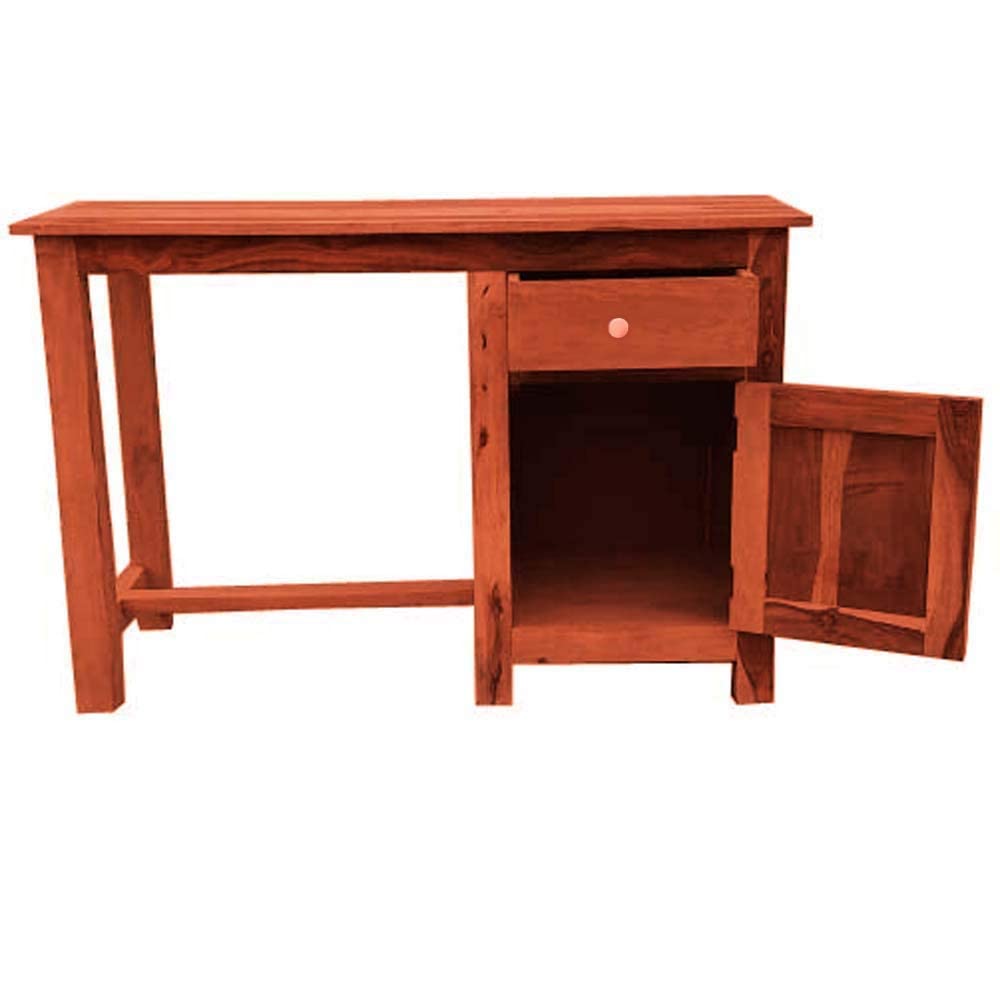 Sheesham Wood Office Desk Study Computer Table for Living Room with 1 Drawer and 1 Door