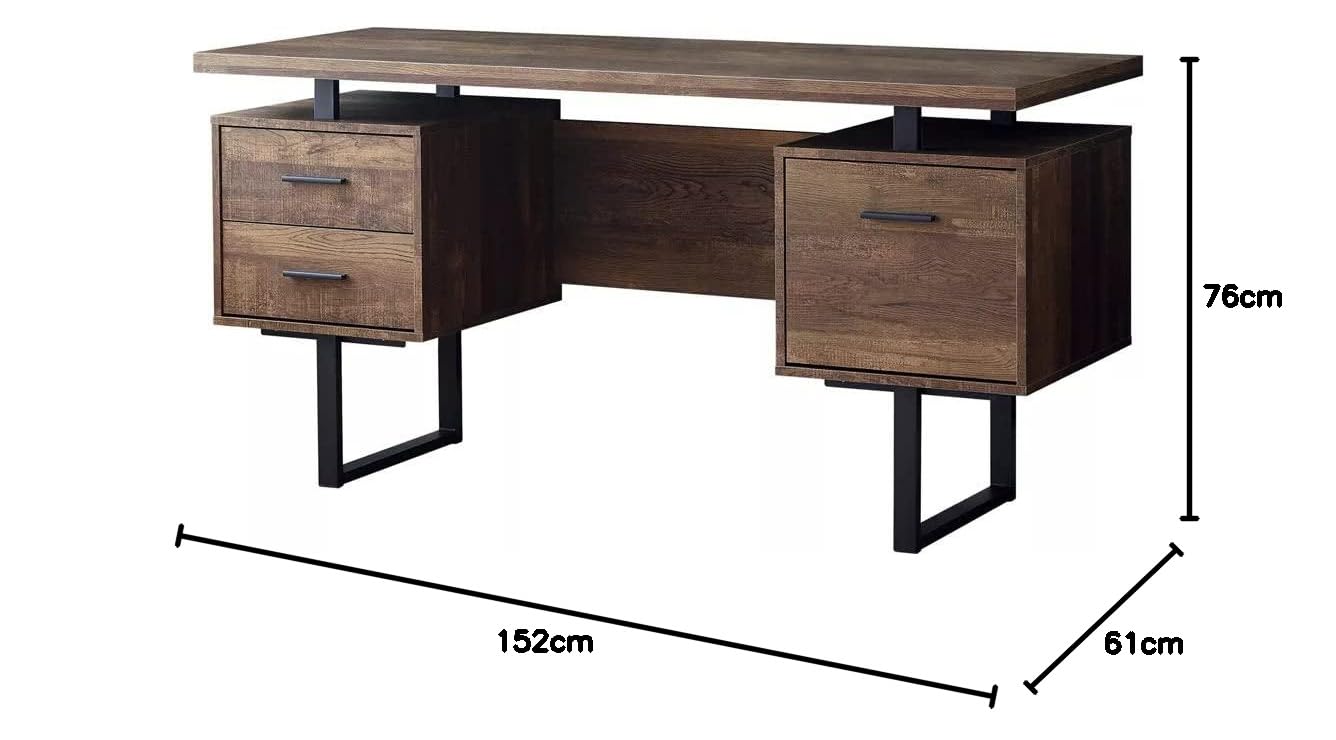 Solid Wood Abanda Study Desk Table for Home and Office Brown Finish