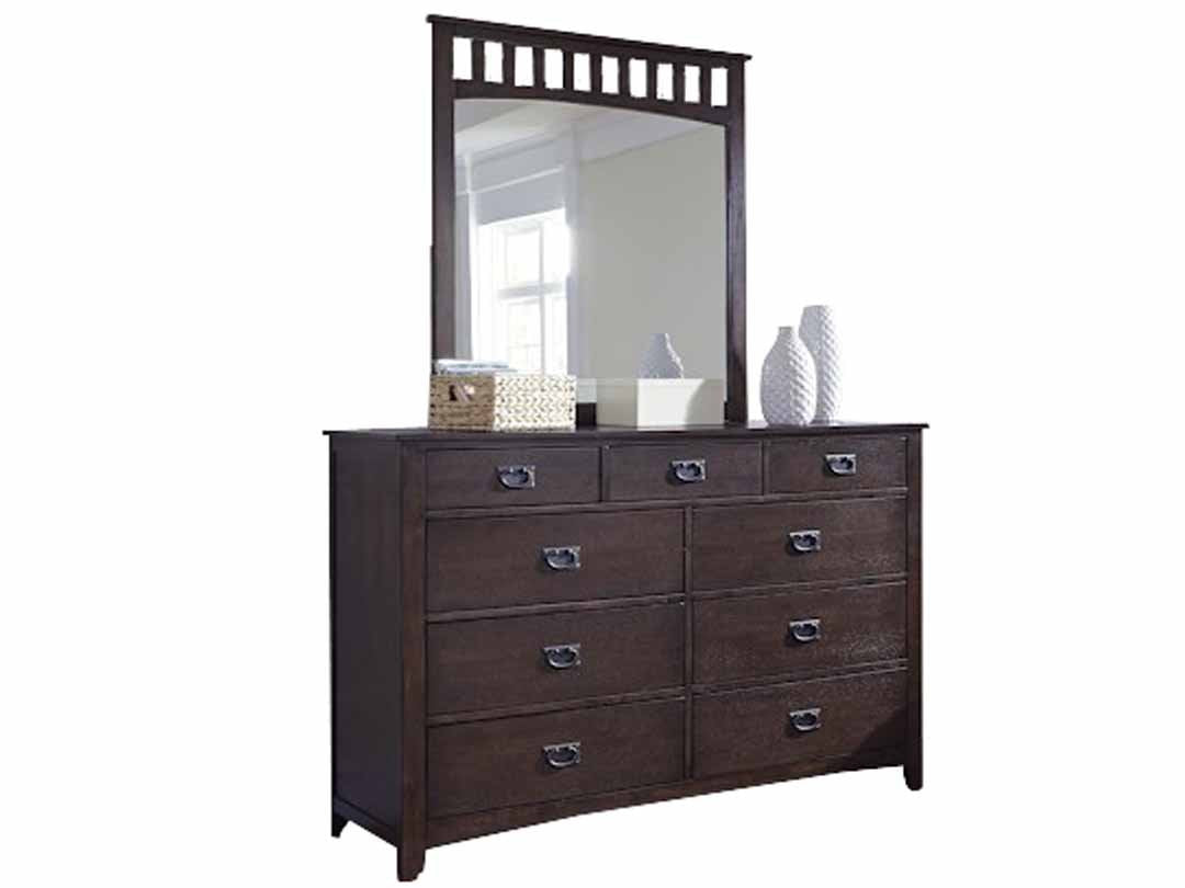 APRODZ Sheesham Wood Criu Dresser Decorative Mirror Frame| Wooden Mirror | Brown Finish