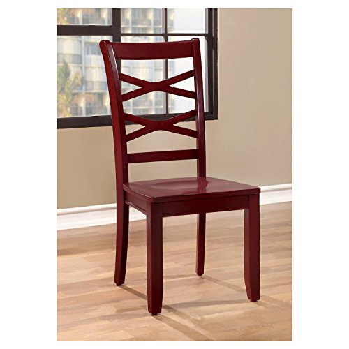 APRODZ Mango Wood Blue Callao Dining Chairs for Living Room | Set of 2 Wooden Chair