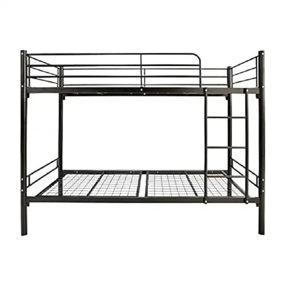 Rylan Single Size Metal Kids Bunk Bed Without Storage Single Bed Furniture for Bedroom Living Room Home (Mild Steel - Black Powdercoated)