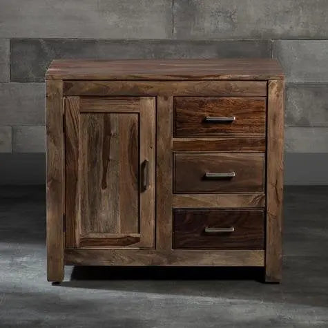 Aprodz Solid Wood Sokal Sideboard Storage Cabinet for Living Room | Natural