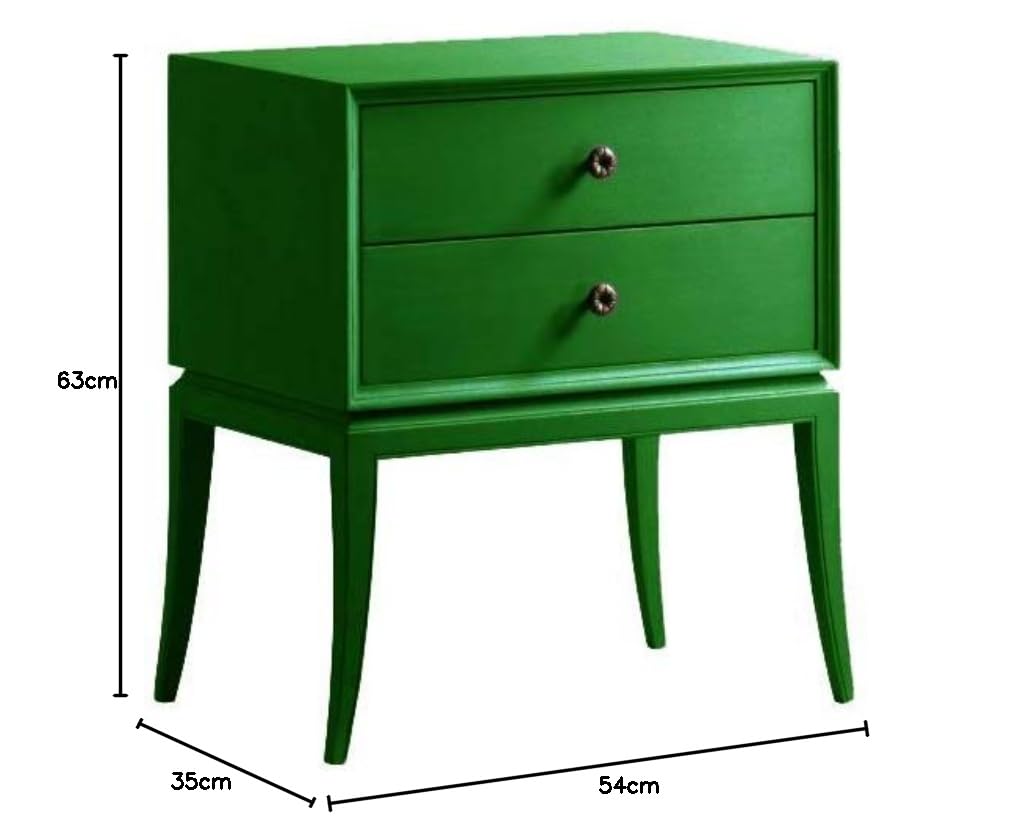 Lajas Mango Wood Bedside Table with Two Drawer