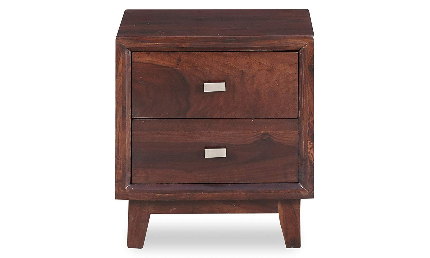 Tabor Bedside Table (Dark Walnut Sheesham) Aprodz