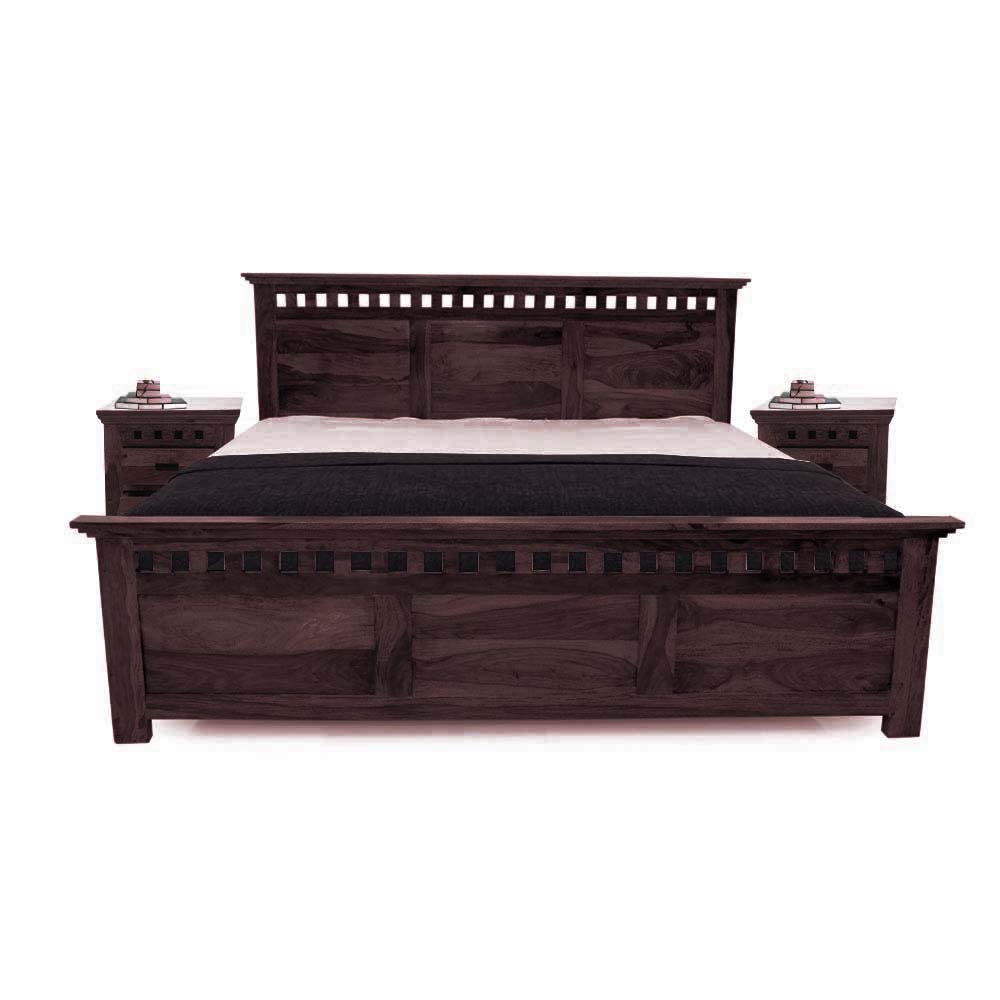 Sheesham Wood Merritt Bed with Side Storage