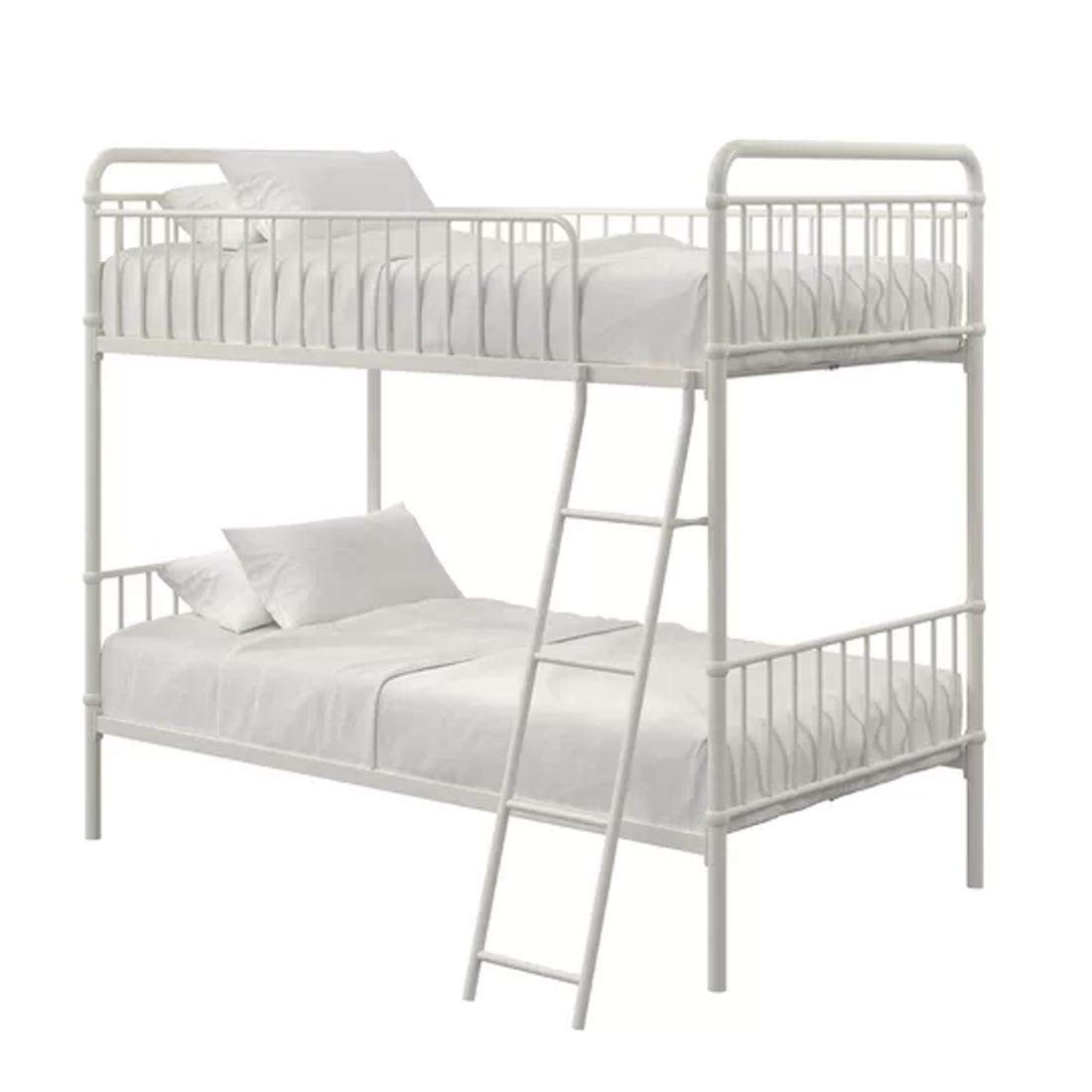 APRODZ Marks Twin Bunk Bed (Metal - White Powder Coated)