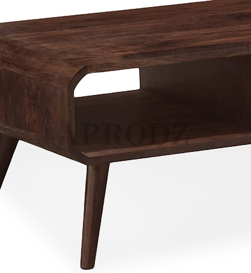 Rectangular Coffee Table with Storage | Stylish Center Table in Provincial Teak Finish for Living Room and Home Décor