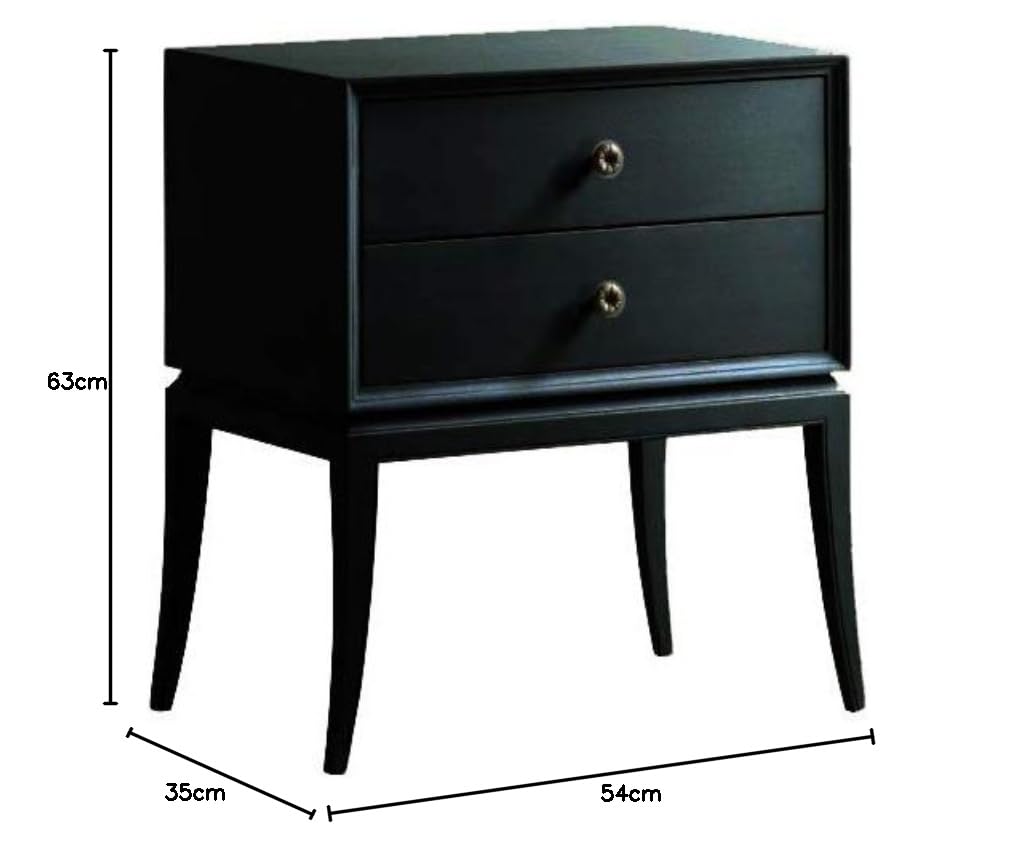 Lajas Mango Wood Bedside Table with Two Drawer