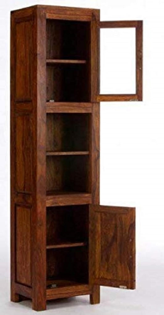 APRODZ Sheesham Wood High Wooden Cabinet, Showcase, Cupboard, Sideboard, with Two Doors