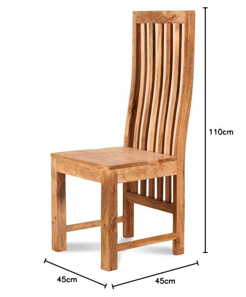 Aprodz Solid Wood Stras Dining Chairs for Living Room | Set of 2 Wooden Chair