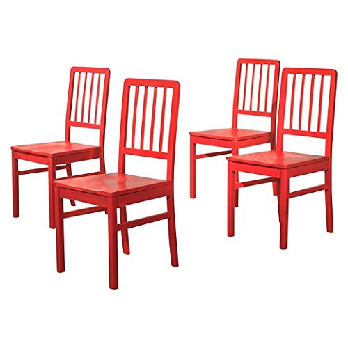 APRODZ Solid Wood Dark Grey Natal Dining Chairs for Living Room | Set of 4 Wooden Chair