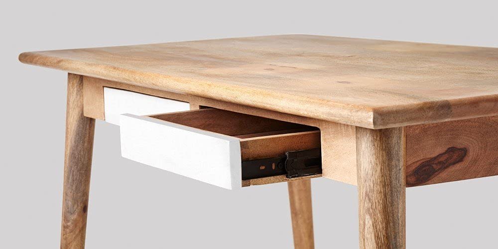 Mango Wood Yantis Office Desk Study Table with Drawer for Living Room