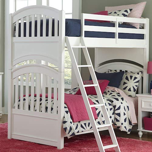 APRODZ Mango Wood Cagyvi Kids Bunk Beds with Ladder for Bedroom | White Finish