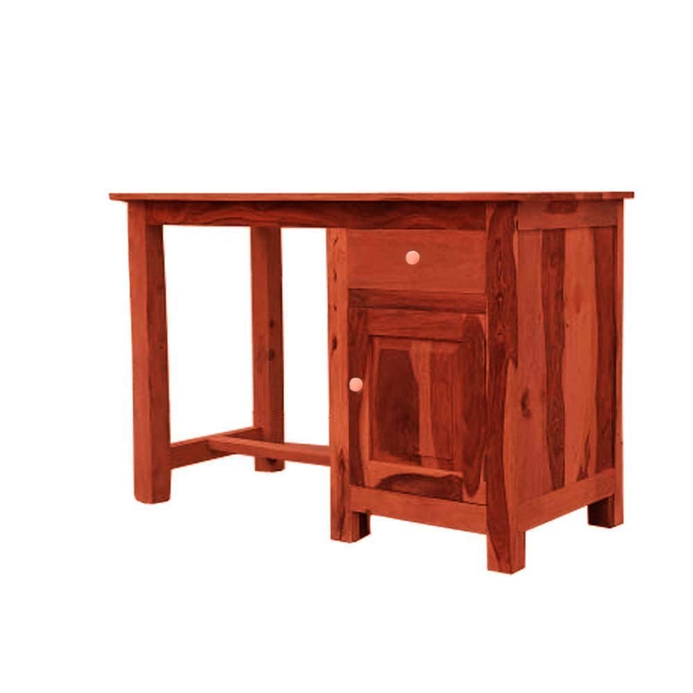 Sheesham Wood Office Desk Study Computer Table for Living Room with 1 Drawer and 1 Door