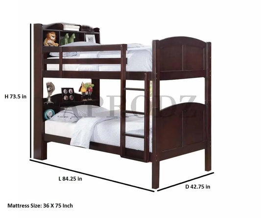 Aprodz Joyce Twin Size Bookcase Bunk Bed