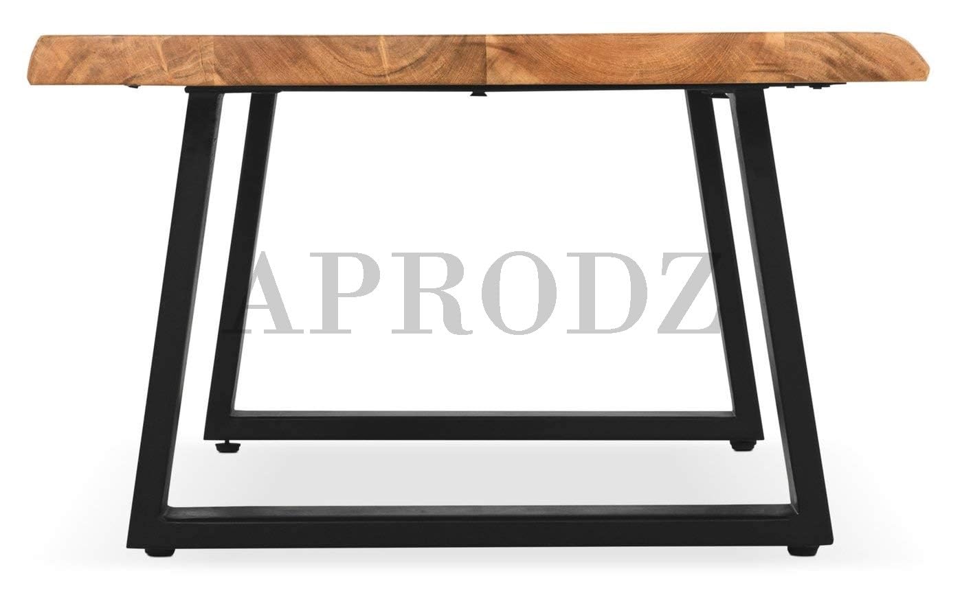 APRODZ Spigolosa Acacia Wood Top and Metal Base Coffee Table (Acacia Wood - Natural + Black Powder Coated)
