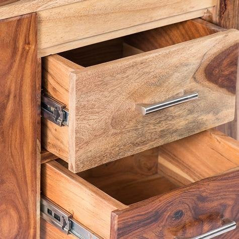 Sheesham Wood Adelphi Bedside Table for Bedroom Living Room with 2 Drawer End Table