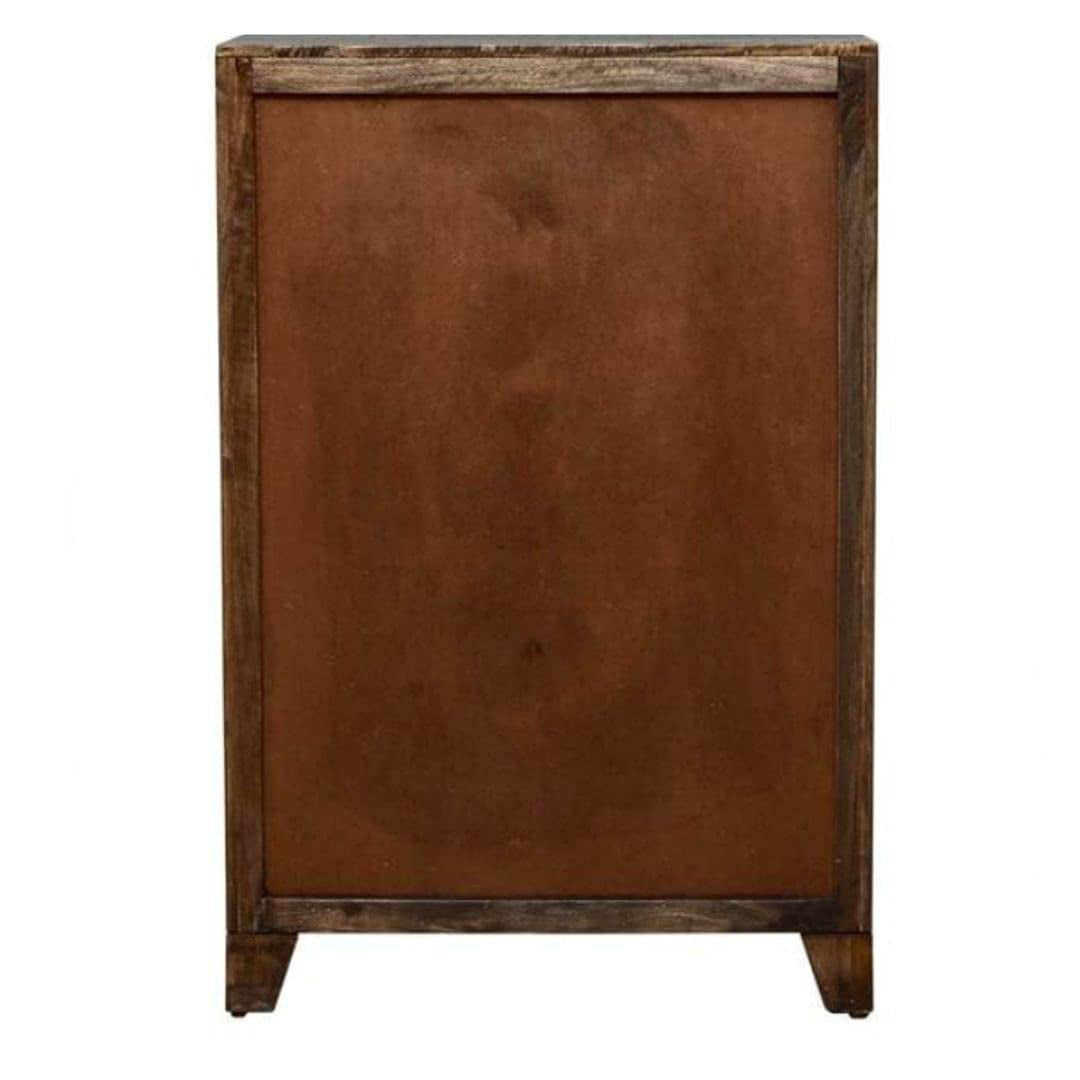 Wooden Storage Cabinet | Wooden Chest of Drawer | Wooden Storage Furniture with 10 Drawers | Wooden Designer Storage Furniture | Antique Cabinet for Bedroom | Walnut Finish