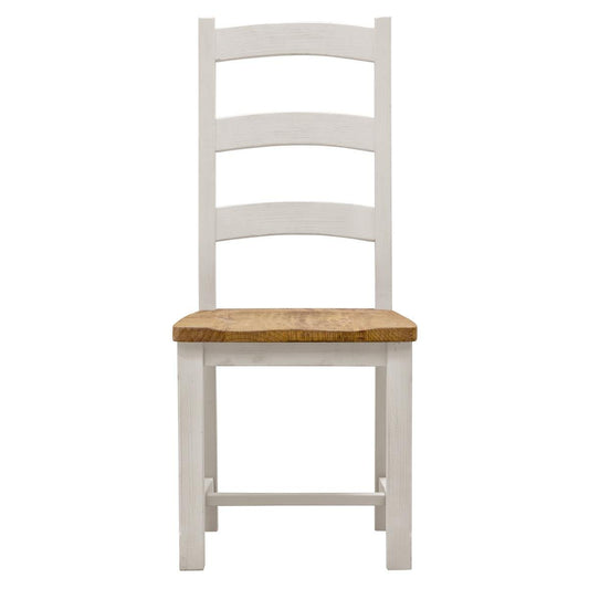 APRODZ Soild Wood Bilbao Dining Chair Set for Home | Set of 2 Chair | White Finish