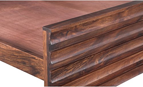 Solid Wood Tampa Bed with Storage for Bedroom | Dark Teak Finish