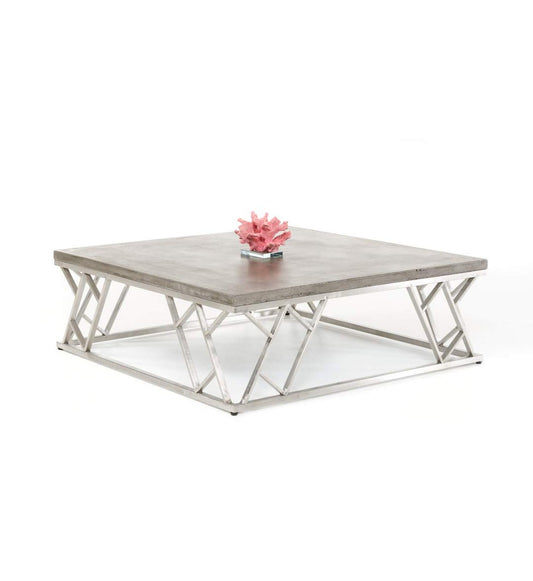 APRODZ Solid Wood Ohio Coffee Table with Stainless Steel Frame