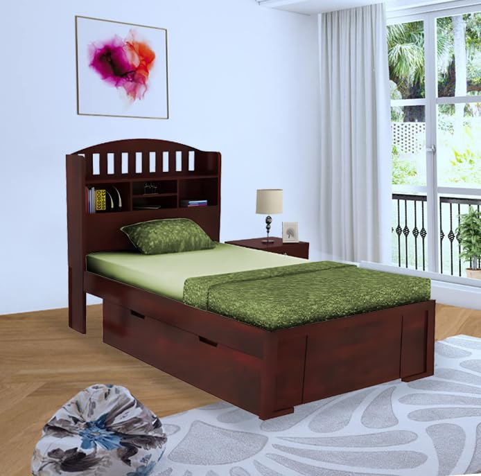 Sheesham Wood Santiago Storage Single Bed for Bedroom Stylish