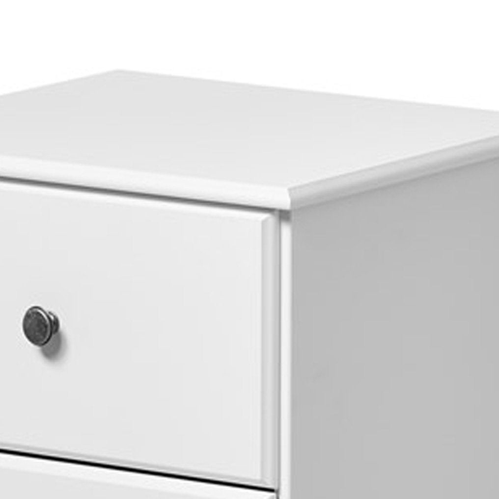 Mango Wood Duba Three Drawer Bedside Storage Table for Living Room | White Finish