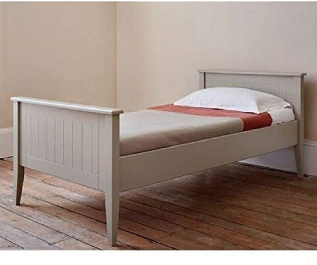 APRODZ Solid Wood Without Storage Single Size Celyn Bed for Bedroom Stylish | Grey Finish