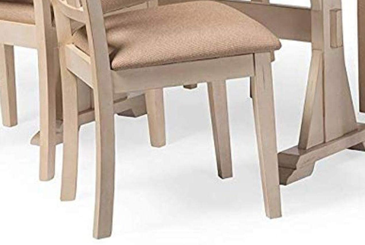 Solid Wood Torrance 6 Seater Dining Table Set for Home | Dining Furniture | Brown & Cream Finish