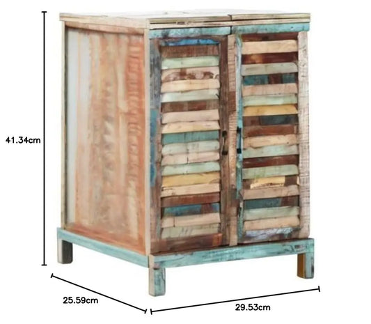 APRODZ Reclaimed Wood Wine Holder Storage Stylish Bar Cabinet for Living Room | Multi-Color