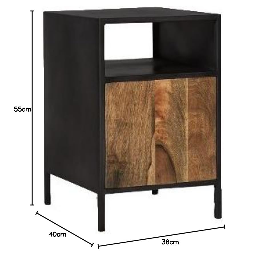 Mango Wood Leszon Bedside Table for Bedroom Aprodz