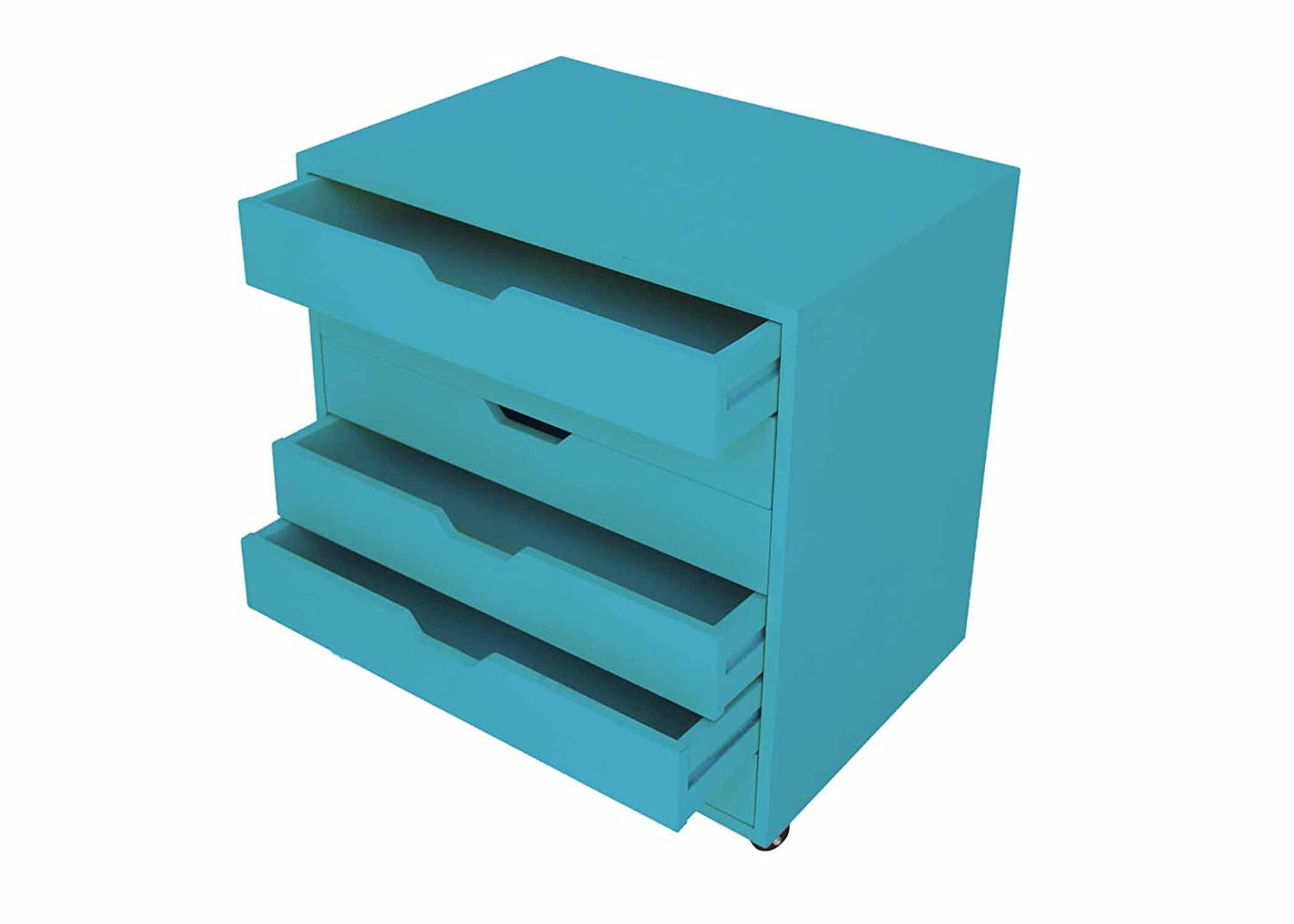 APRODZ Solid Wood Bhesar Drawer Unit on Castors Big Boy for Home | Blue