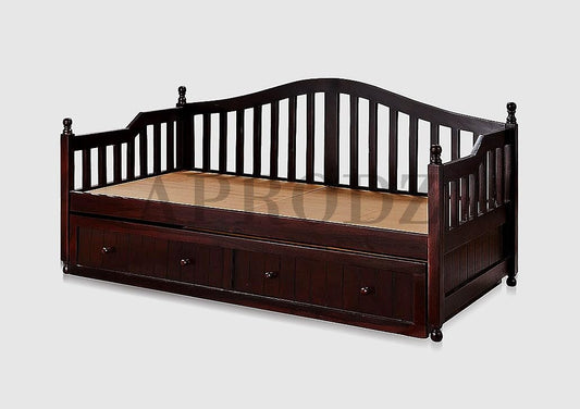 Drummo Sheesham Wood Daybed with Trundle Bed