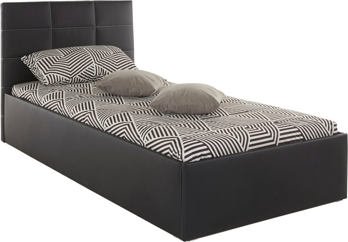 Upholstered Single Size Bed with Box Storage