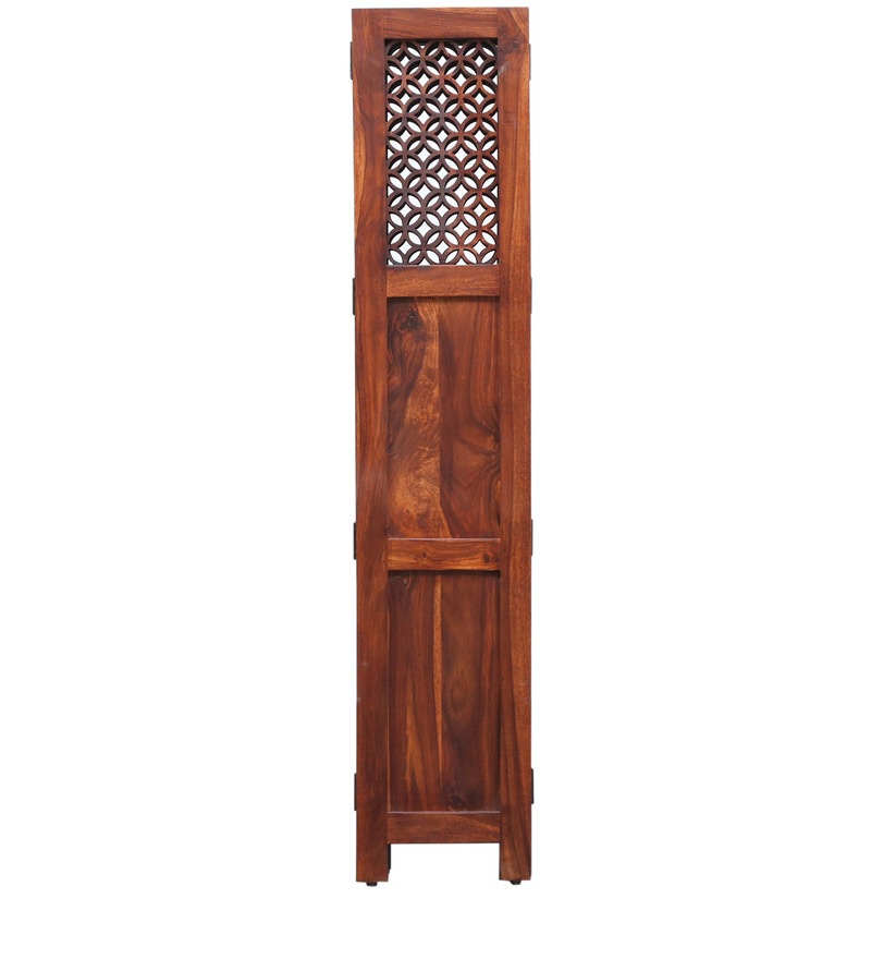 Durque 4 Panel Room Divider - Honey Oak