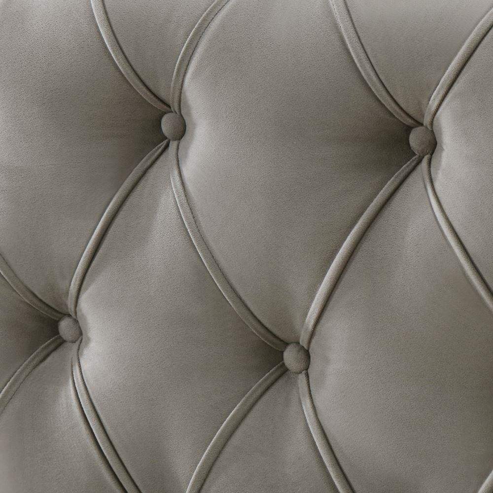 Jere Upholstered Bed with 4 Drawers for Bedroom (Suede Fabric Upholstery - Grey)