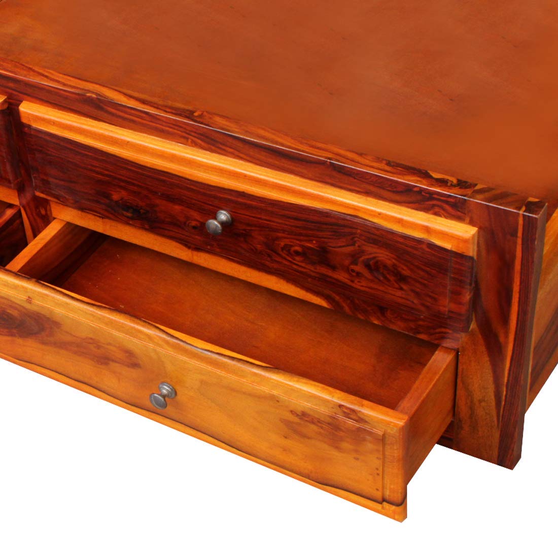 Sheesham Wood Oyster Daybed with Trundle Bed with Drawer Storage for Home | Bed for Bedroom