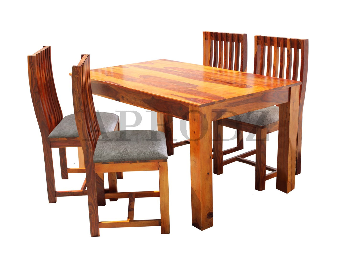 Sheesham Wood and Upholstered Epso 4 Seater Dining Table Set for Home and Living Rooms | Dining Furniture