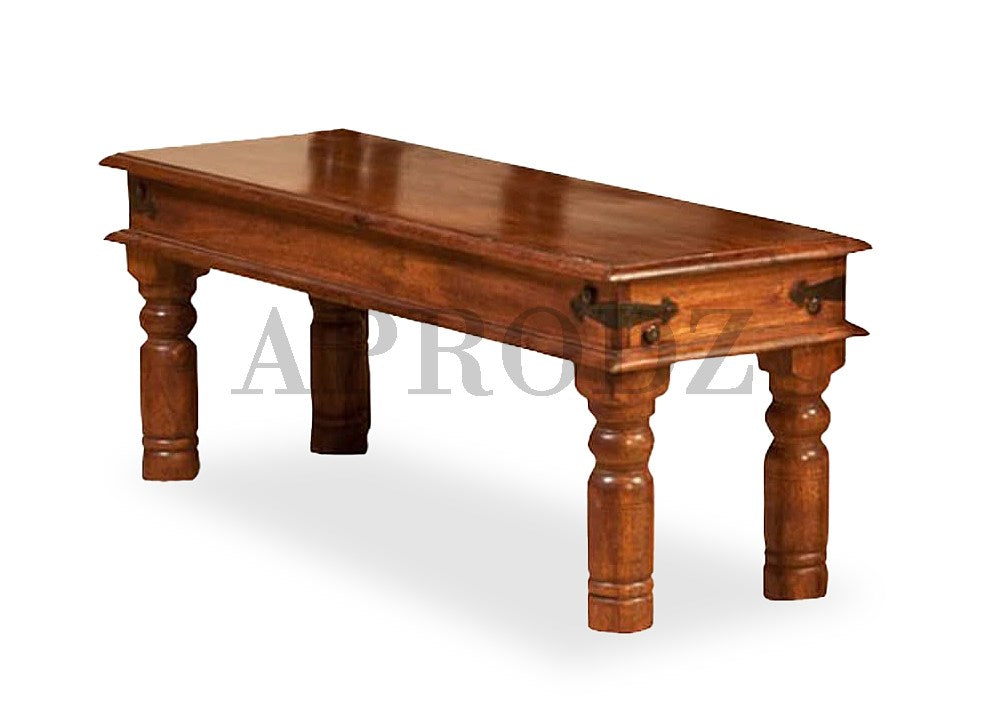 Sheesham Wood Reyk 4 Seater Dining Table Set with 1 Bench and 2 Chair for Home Dining Room Furniture