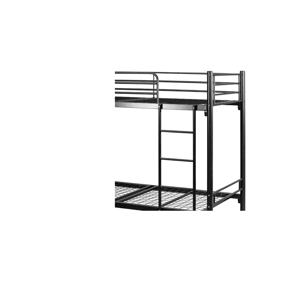 Rylan Single Size Metal Kids Bunk Bed Without Storage Single Bed Furniture for Bedroom Living Room Home (Mild Steel - Black Powdercoated)