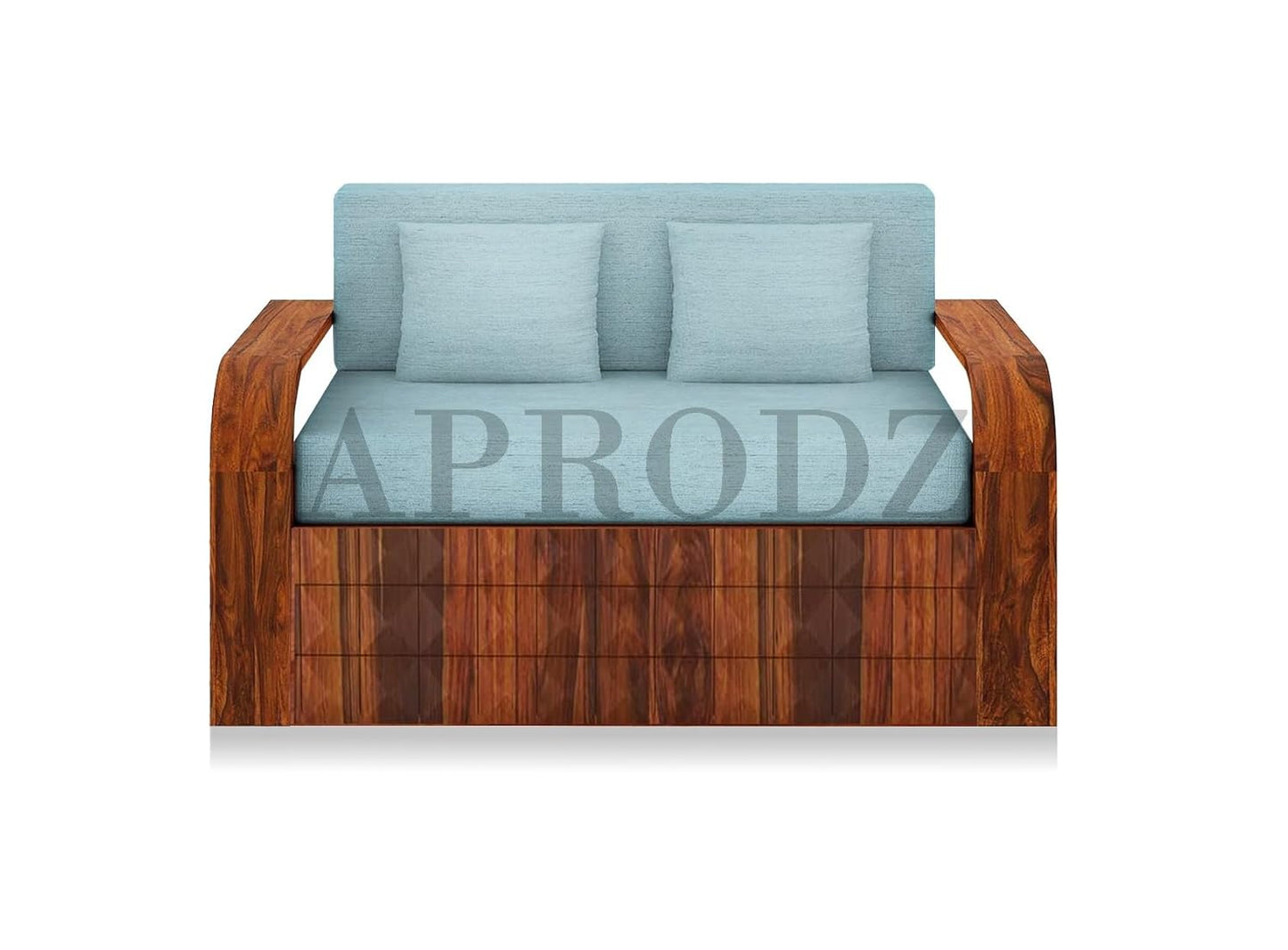 Sheesham Wood 2 Seater Sofa Cum Bed with Storage, (75 x 51 x 30 Inch)